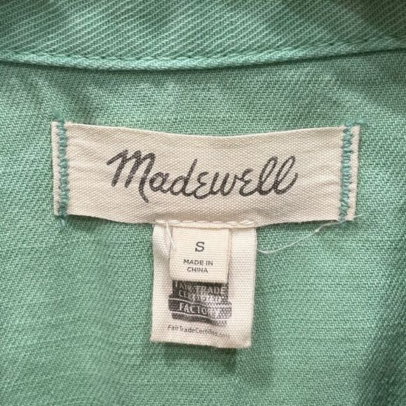 Madewell Garment-Dyed Relaxed Coverall Jumpsuit Pale Evergreen - Size: Small - Picture 6 of 13